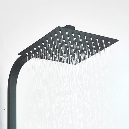 Black Luxury Bathroom Shower Faucet Wall Mounted Swivel