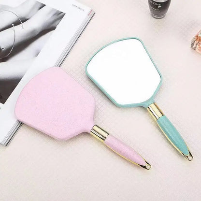 Lady Handheld Makeup Mirror Cosmetic Retro Mirror Spa