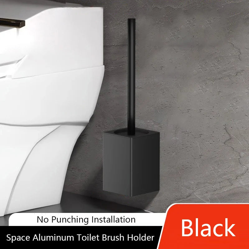Bathroom Toilet Brush Holder Wall Mounted Cleaning No