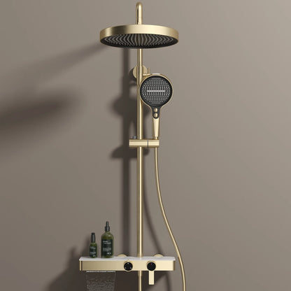 Kemaidi Rose Gold Bathroom Shower Rainfall Cold Control