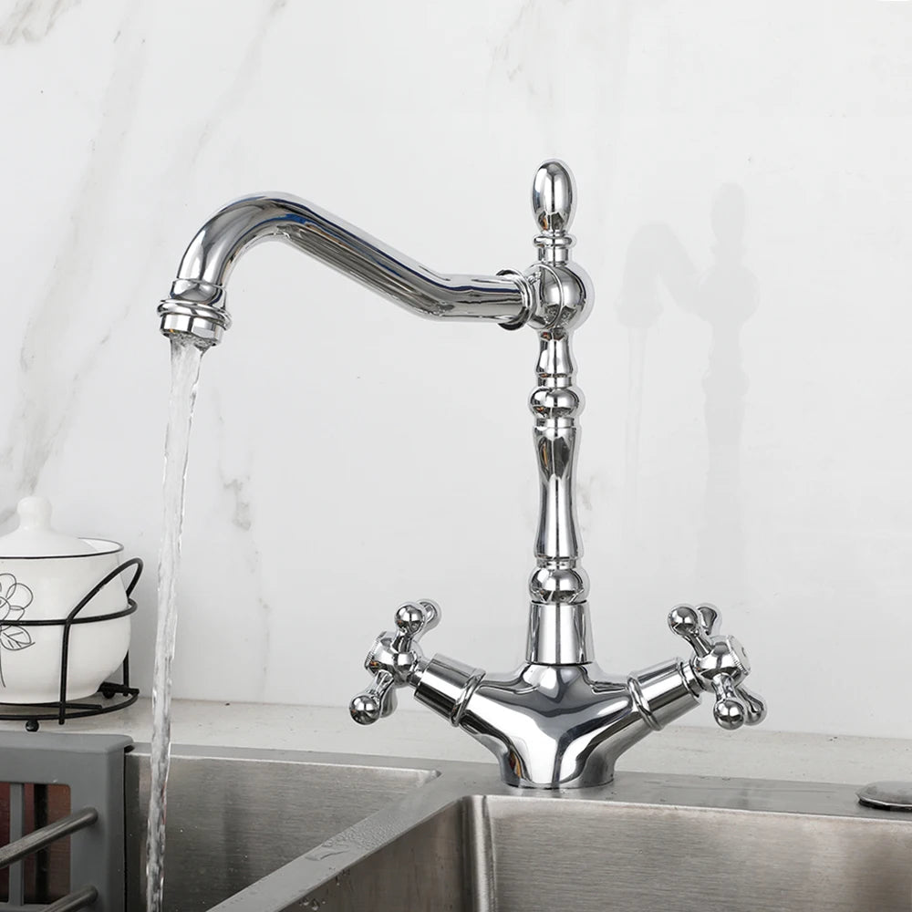 Kemaidi Gold Bathroom Sink Faucet Brass Hole Deck