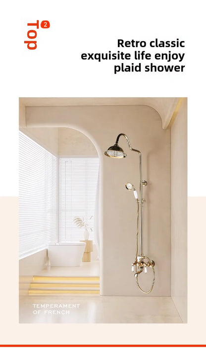 Vintage French Style Dual Handle Tub Faucet Shower