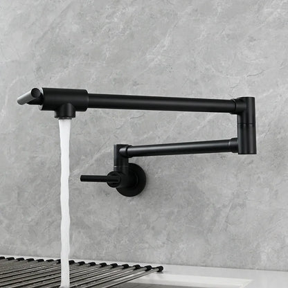 Black Wall Mounted Pot Filler Faucet Swivel Folding