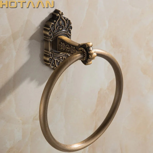 Solid Aluminium Wall-Mounted Round Antique Brass Color Towel