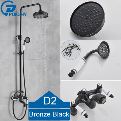 Bathroom Shower Faucet Brass Rainfall Shower Mixer Tap