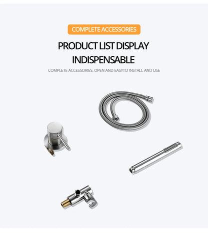 Handheld Bathroom Shower System Brushed Gold Cold Water