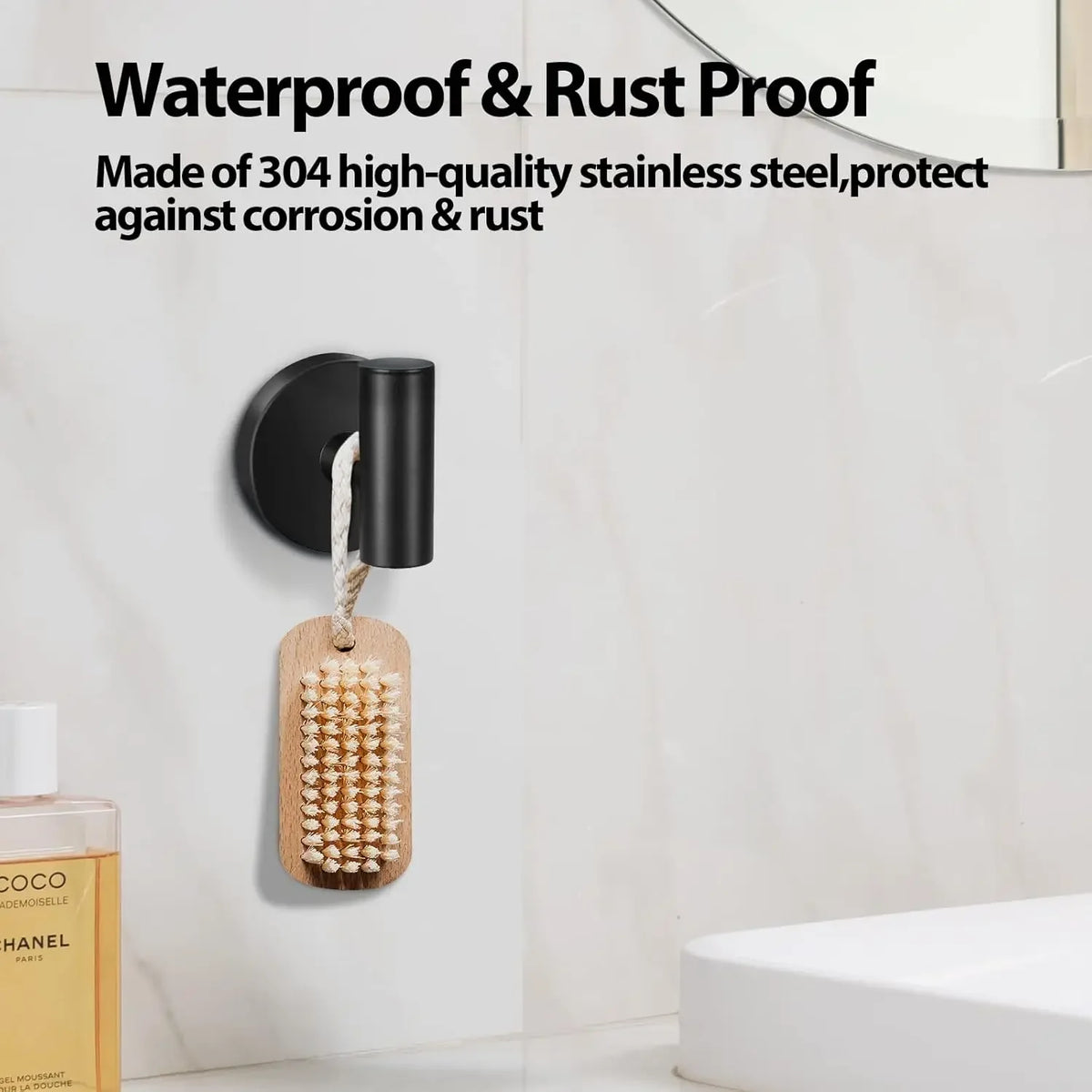 Wall Mounted Bath Towel Hooks Stainless Steel Robe