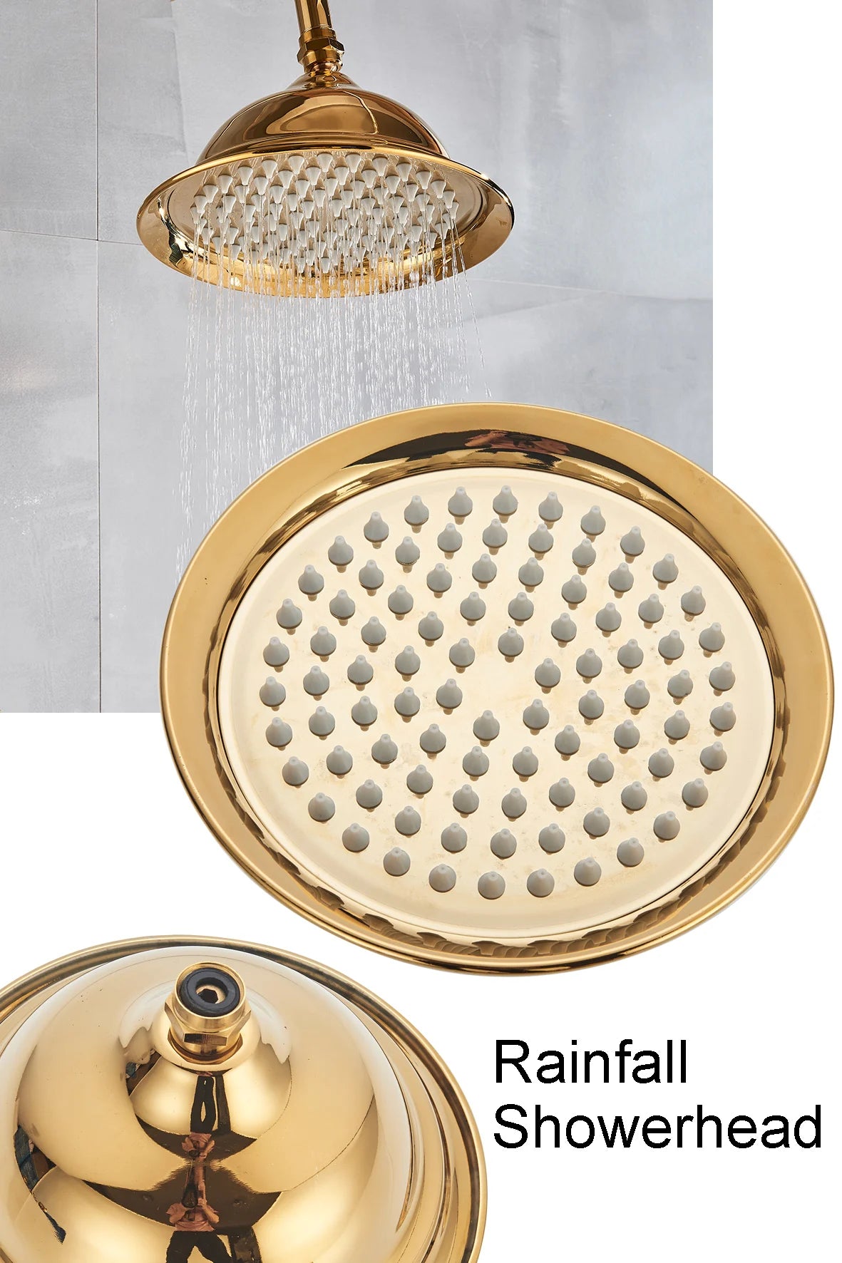 Golden Shower Bathroom Bath Shower Faucet Brass Swivel