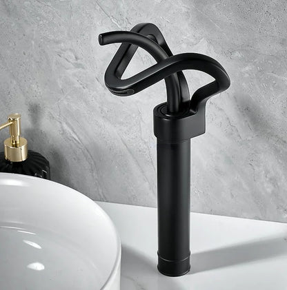 Faucet Bathroom Hollow Out Design Waterfall Basin Mixer