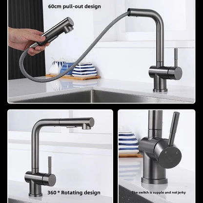 Handfree Grey Touch On Faucet Stainless Steel Cold