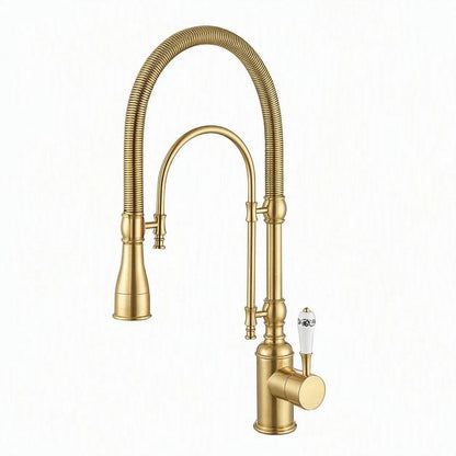 Aitana Luxury Golden Brass Faucet Retro Design Handle