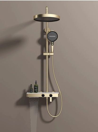 Brushed Gold Bathroom Shower Quality Brass Cold Bathroom