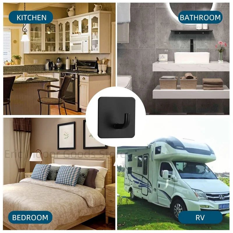 4pcs Strong Adhesive Wall Hook Sticker Hanging Coat