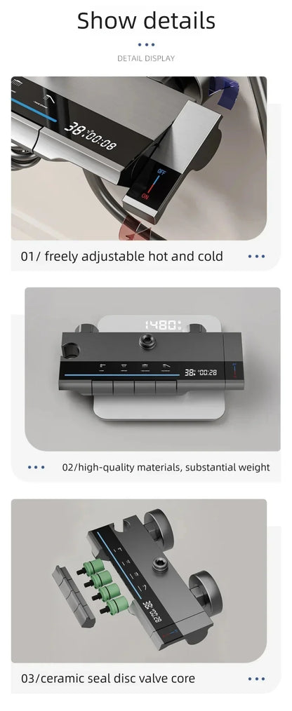 Aluminum Shower Cold Water Digital Display Pressurized Shower