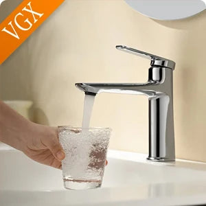Vgx Brushed Gold Bathroom Faucets Square Basin Mixer