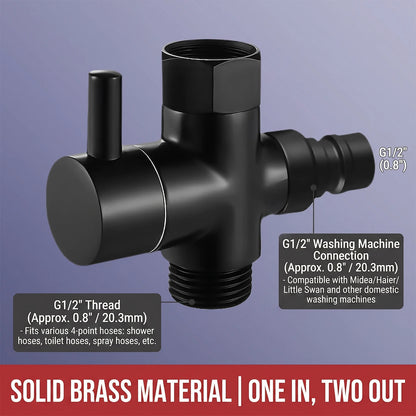 Solid Brass Shower Faucet Diverter Valve Two Way
