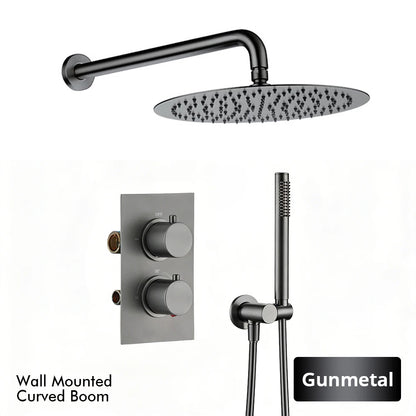 Bathroom Faucet Dial Way Brushed Gold Thermostat Shower
