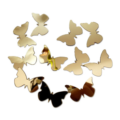 100pcs Small Butterflies Wall Mirror Sticker 3d Acrylic