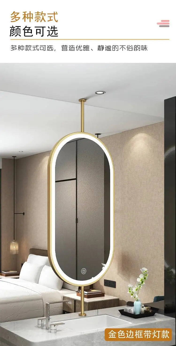 Size60x90cm Ceiling Oval Hanging Mirror Modern Simple Decoration
