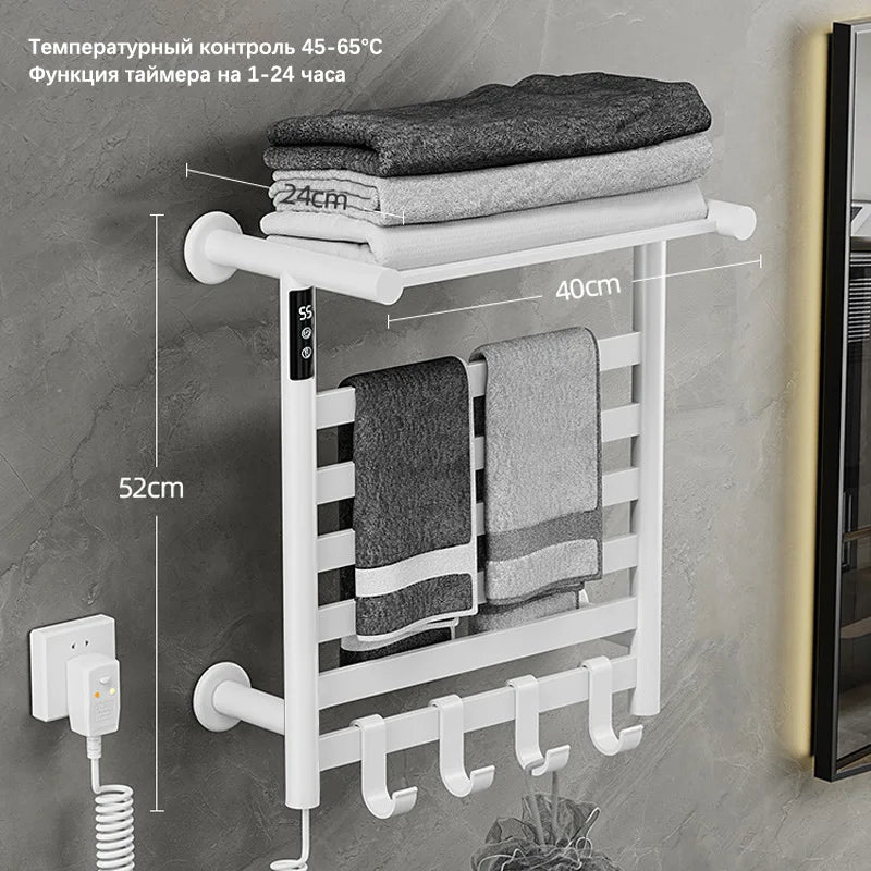 Black/White/Gray Towel Dryer Digital Display Electric Towel Rack
