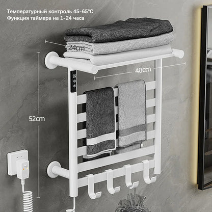 Black/White/Gray Towel Dryer Digital Display Electric Towel Rack
