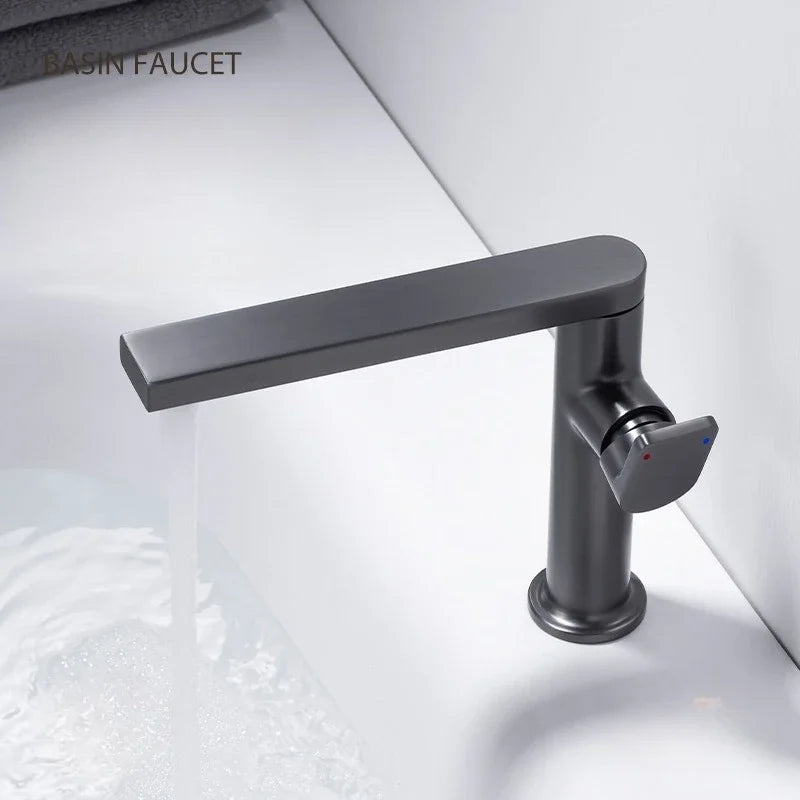 Brass Cold Bathroom Faucet Grey Toilet Vanity Basin