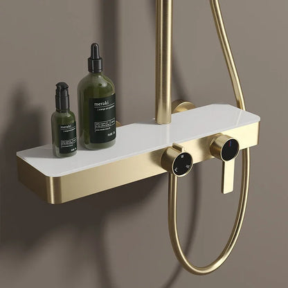 Brushed Gold Bathroom Shower Quality Brass Cold Bathroom