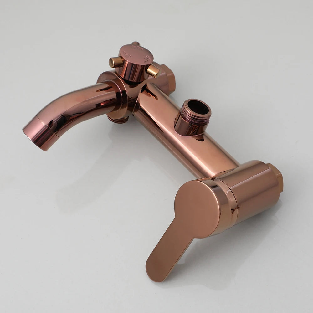 Zappo Solid Brass Rose Golden Shower Faucet Pink