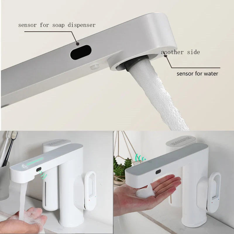 Zappo Sensor Bathroom Faucet Automatic Sensor Smart Soap