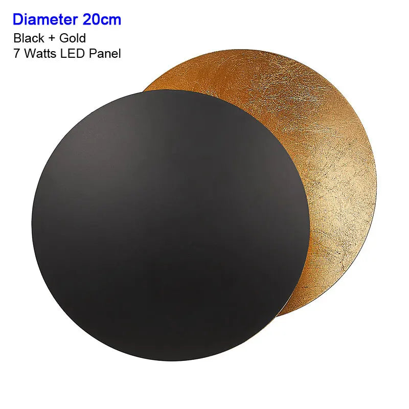 Modern Texture Designer Round Wall Lamp Rotatable Black