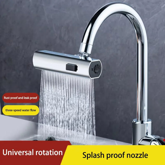 Universal Nozzle 360 Rotating Feather Waterfall Faucet