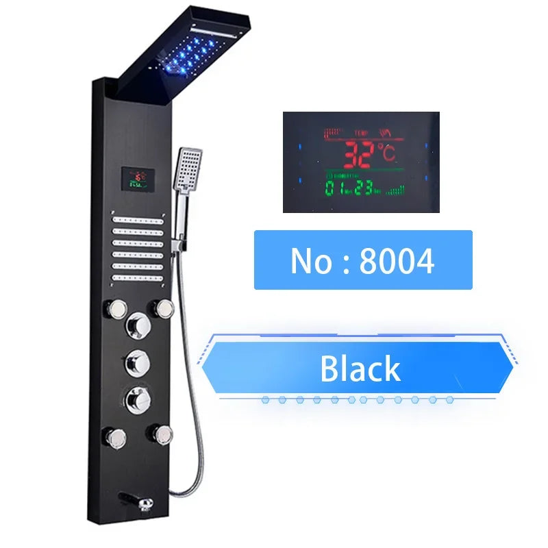 Shinesia Led Shower Panel Waterfall Rain Digital Display