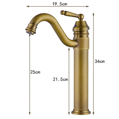 Antique Bronze Finishing Output Bathroom Sink Faucet Tap