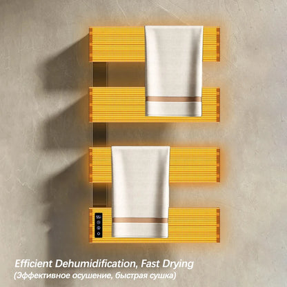 White Electric Heated Towel Rail Smart Temperature Time