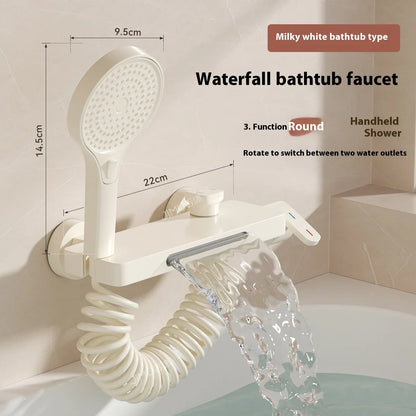 Cream Style Solid Brass Wall Mounted Bathtub Faucet