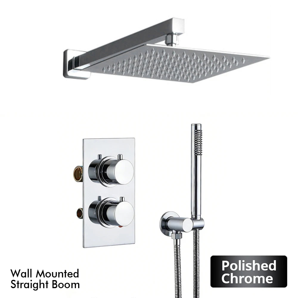 Bathroom Faucet Dial Way Brushed Gold Thermostat Shower