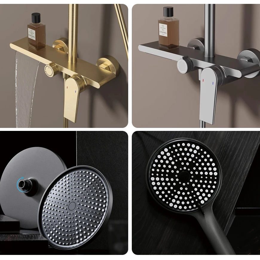 Bathroom Shower System Brushed Gold Cold Bathroom Faucet