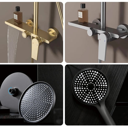 Bathroom Shower System Brushed Gold Cold Bathroom Faucet