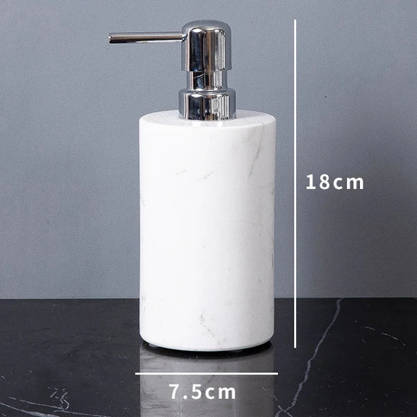 Volakos White Natural Marble Bathroom Minimalism Soap Dispenser