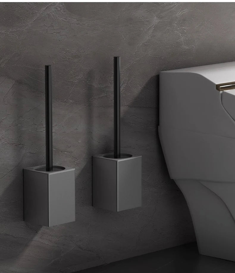 Bathroom Toilet Brush Holder Wall Mounted Cleaning No
