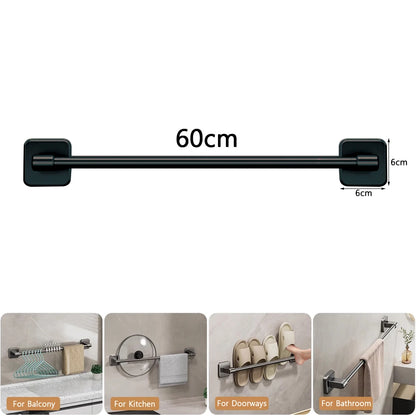 Bathroom Towel Rack Punch Black White Grey Bath