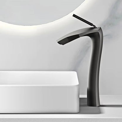 Luxury Brushed Gold Brass Bathroom Faucet Modern Ceramic
