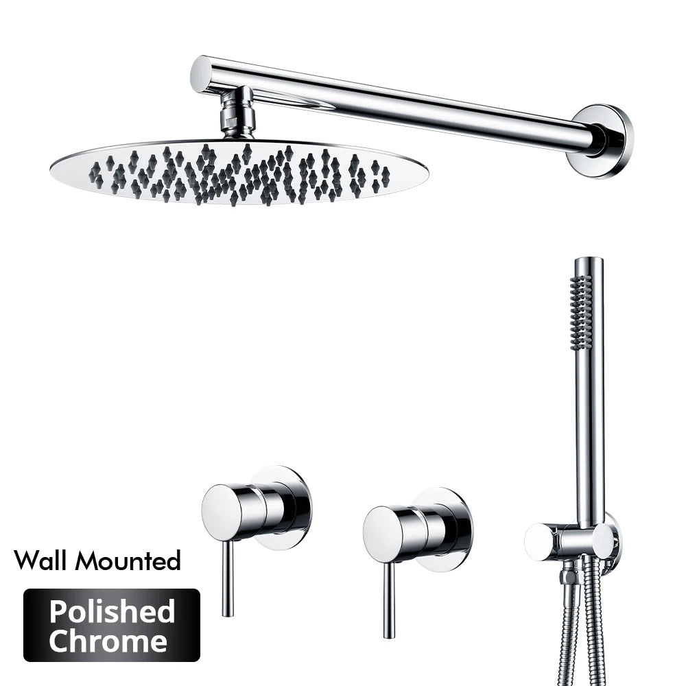 Rainfall Shower Rose Gold Wall Mounted Bathroom Shower