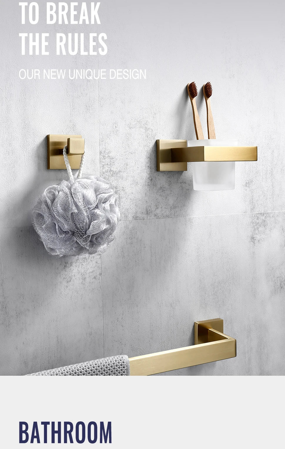 Brushed Gold Bathroom Toilet Brush Holder Toilet Paper