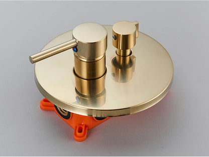 Brushed Gold Shower Faucet Embedded In Ways Shower