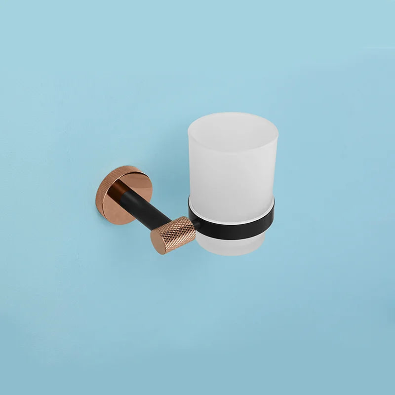Rose Gold &Black Wall Mount Shelf Toilet Bath