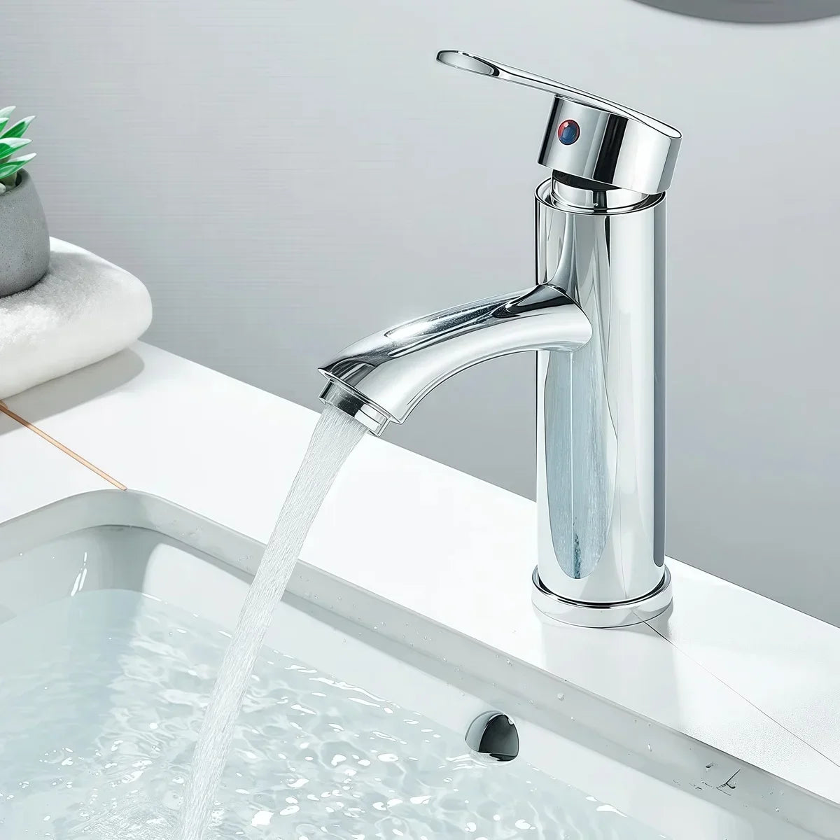 Bathroom Sink Faucet Cold Function Accessory Setsilver Basin