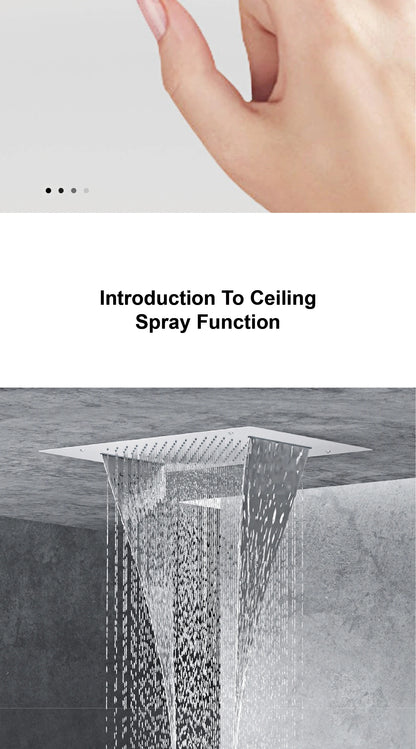 Gun Gray Brass Ceiling Constant Temperature Shower System