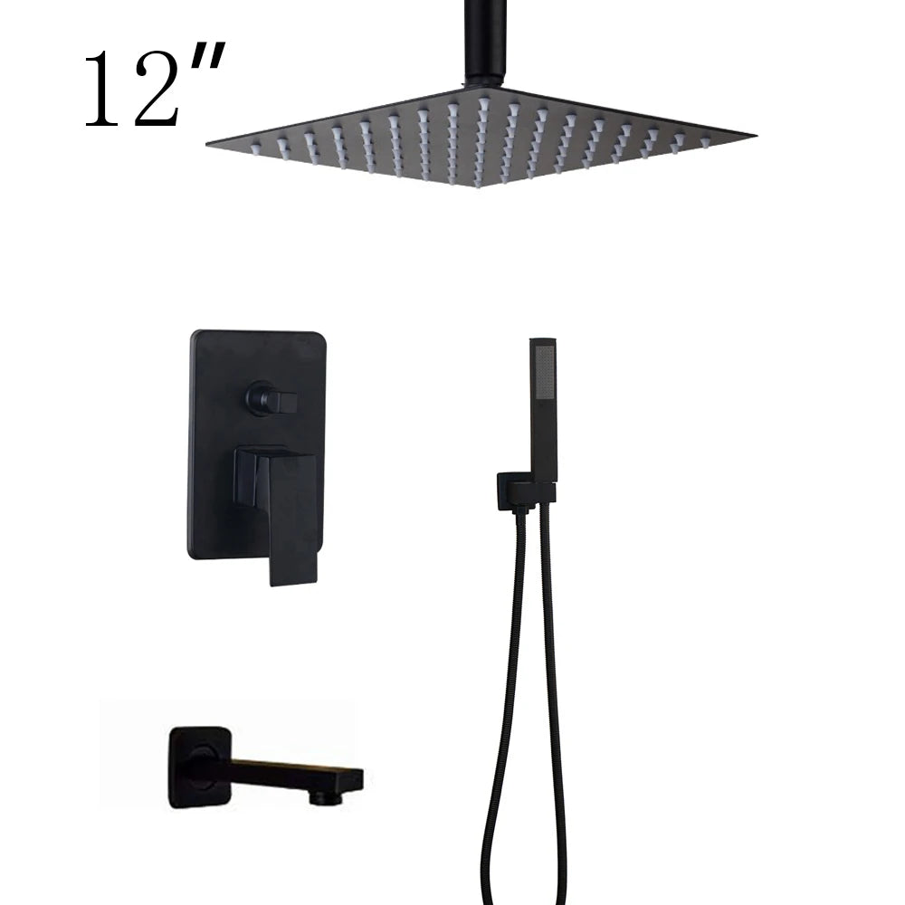Kemaidi Bathroom 2-3 Way Shower Faucet Black 3-Functions