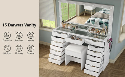 Yanosaku Vanity Desk Mirror Lights Makeup Table Charging